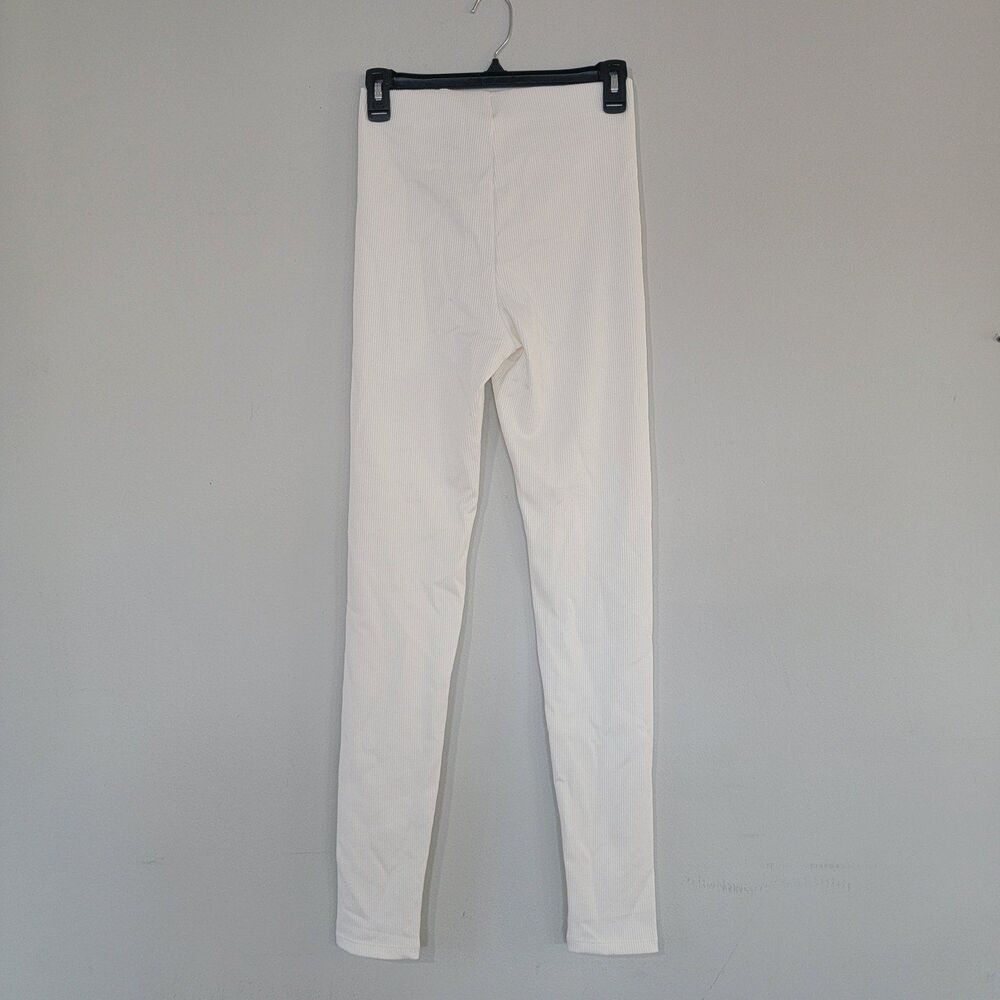 H&M White Ribbed Leggings Size Small - Picture 2 of 5